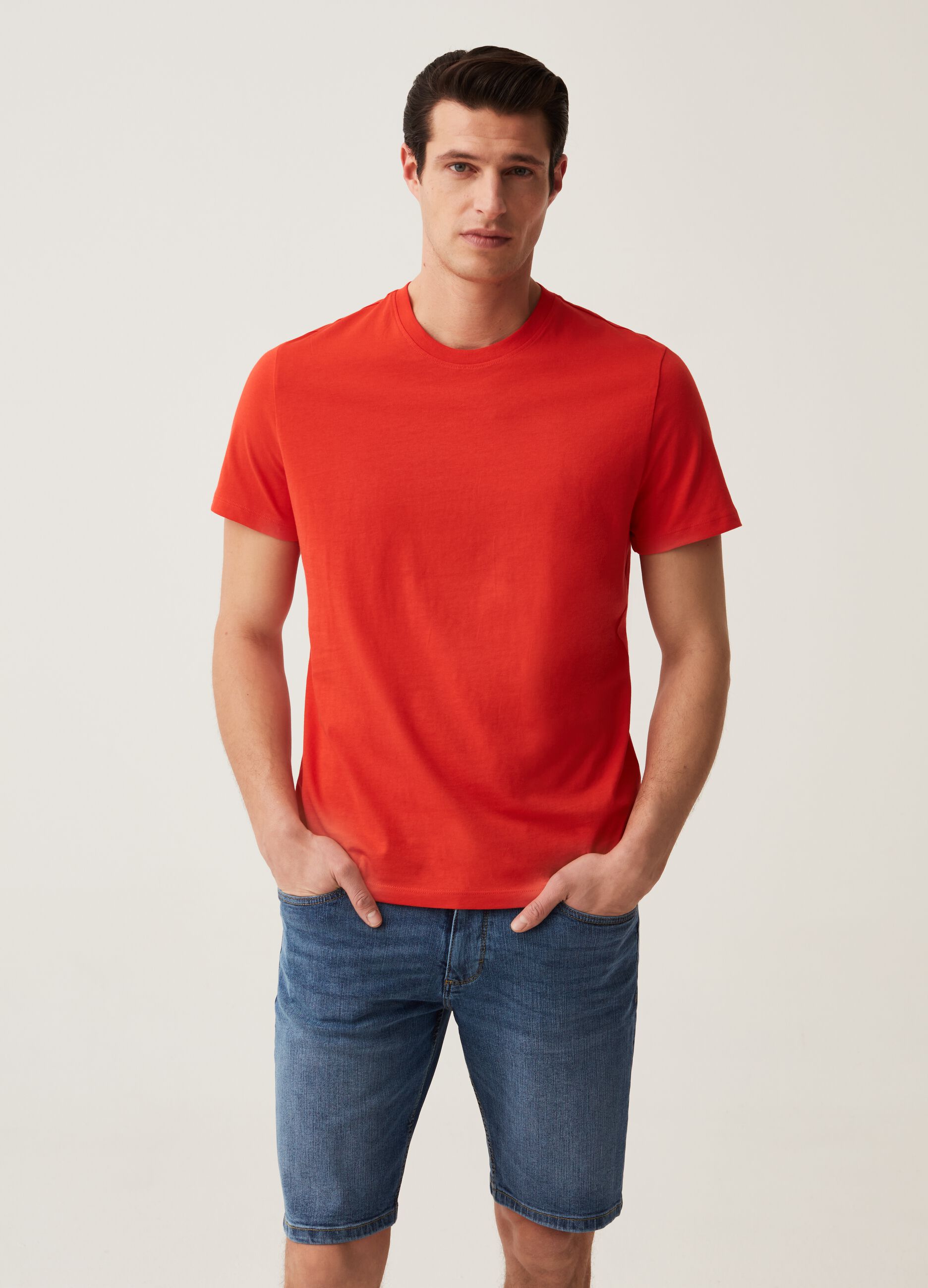 T-shirt girocollo in cotone bio