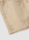Beige organic cotton shorts with all-over print_2