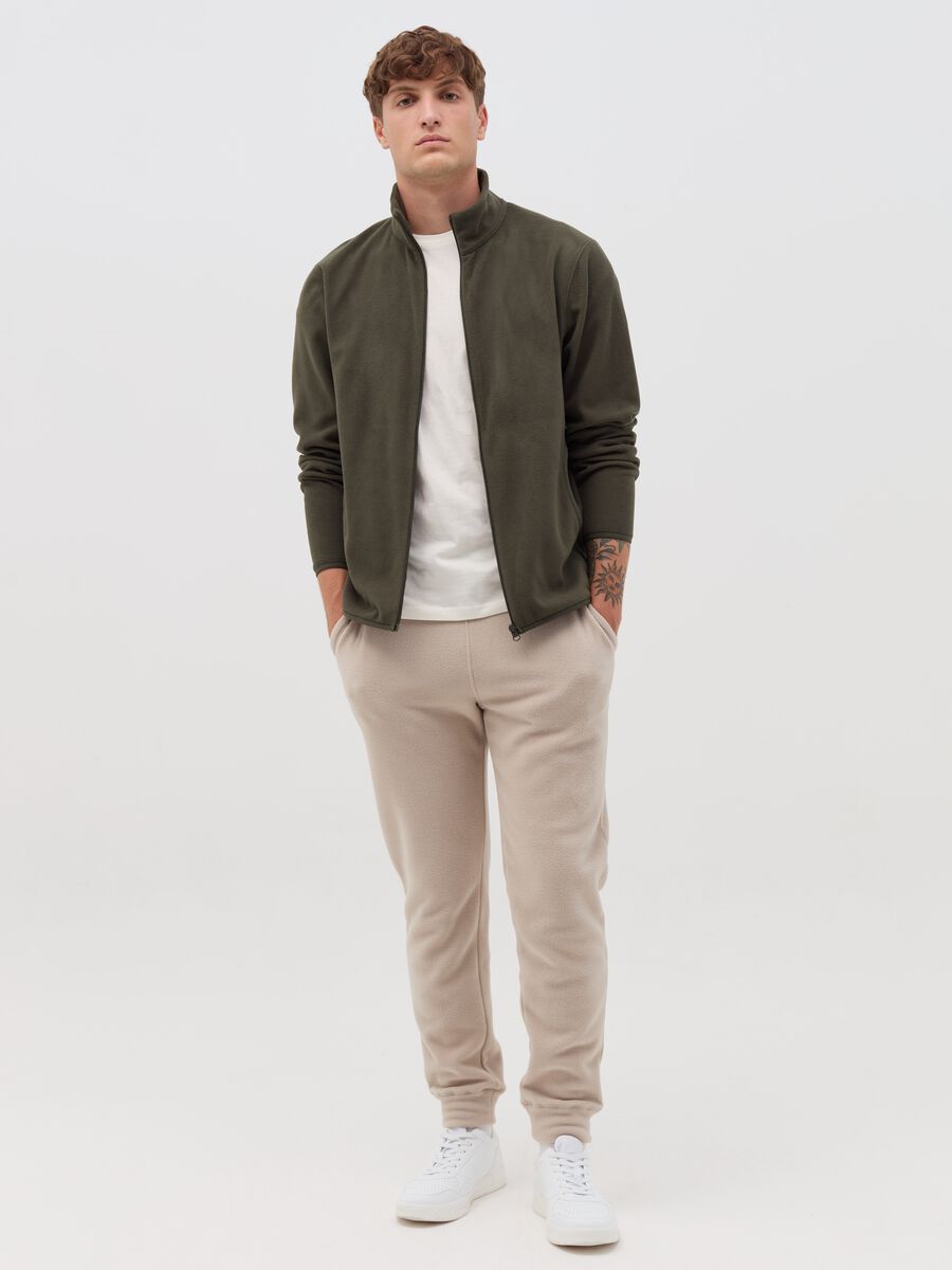 Fleece full-zip sweatshirt with high neck_1