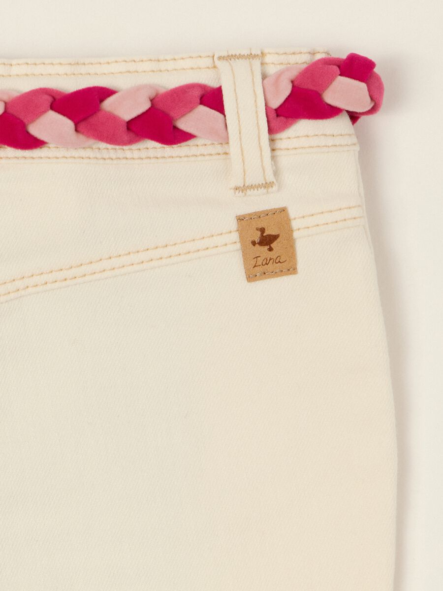 Baby girl stretch cotton-viscose denim jeans with a flared fit_1