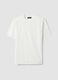T-shirt bianca in jersey di puro cotone con girocollo relaxed fit_4