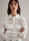 White viscose blend oversized fit semi-transparent check shirt_3