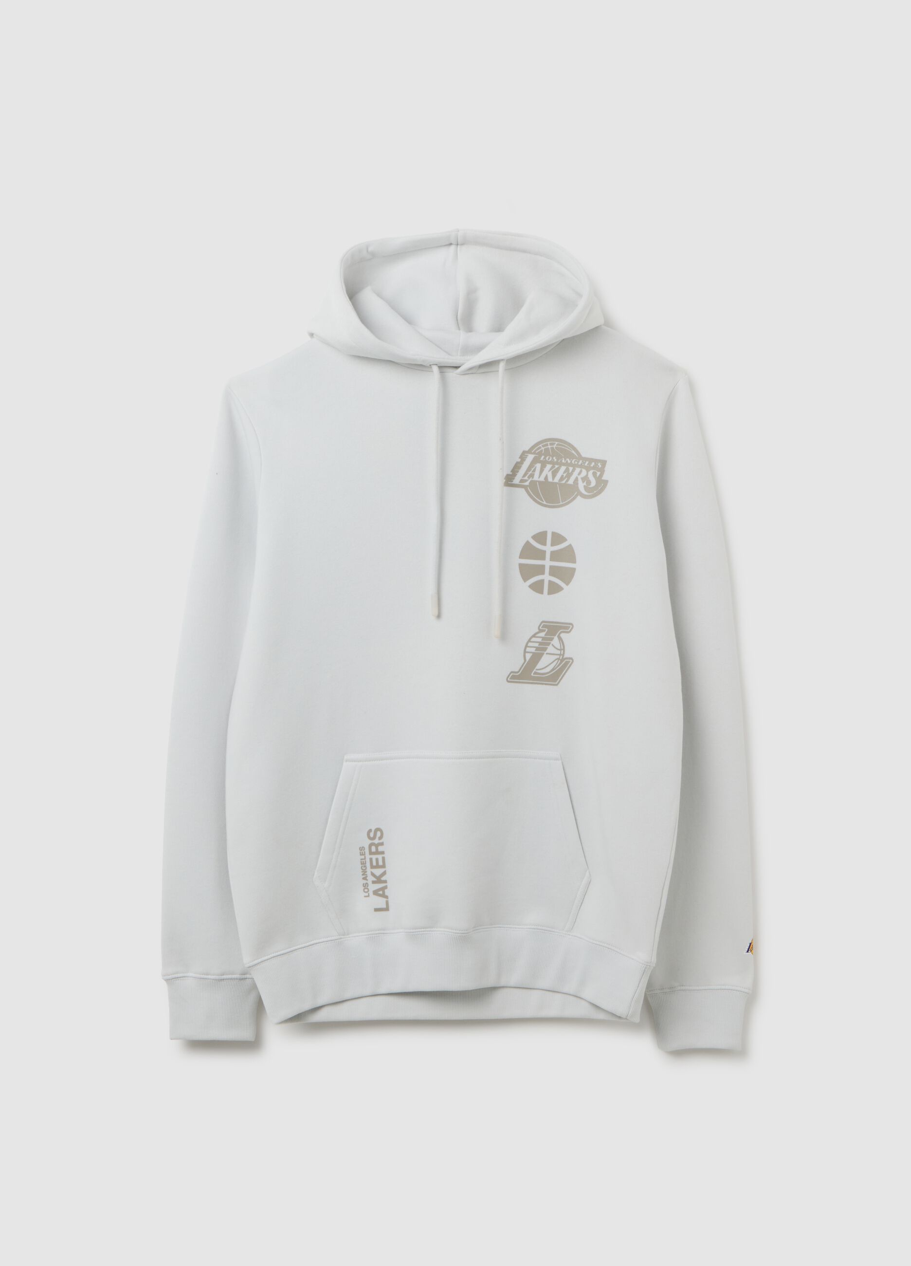 White Cotton Blend Sweatshirt with Los Angeles Lakers Print