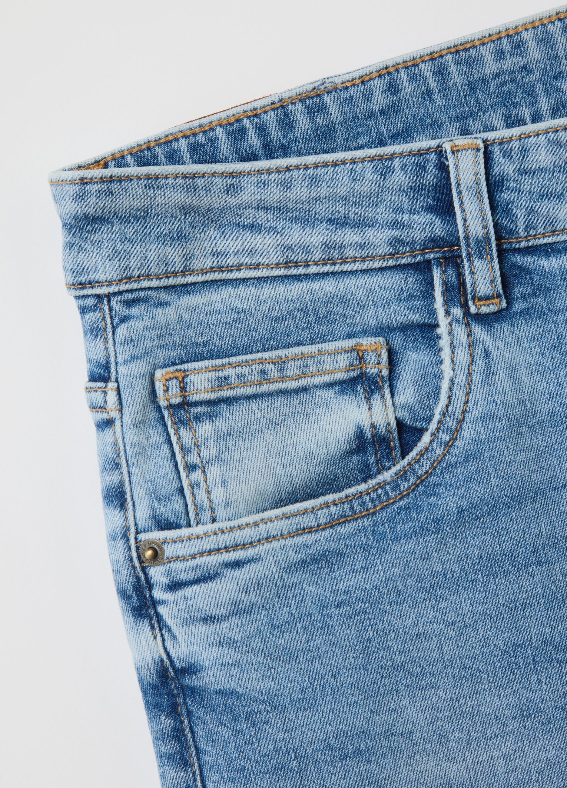 Stretch Denim Blue Jeans