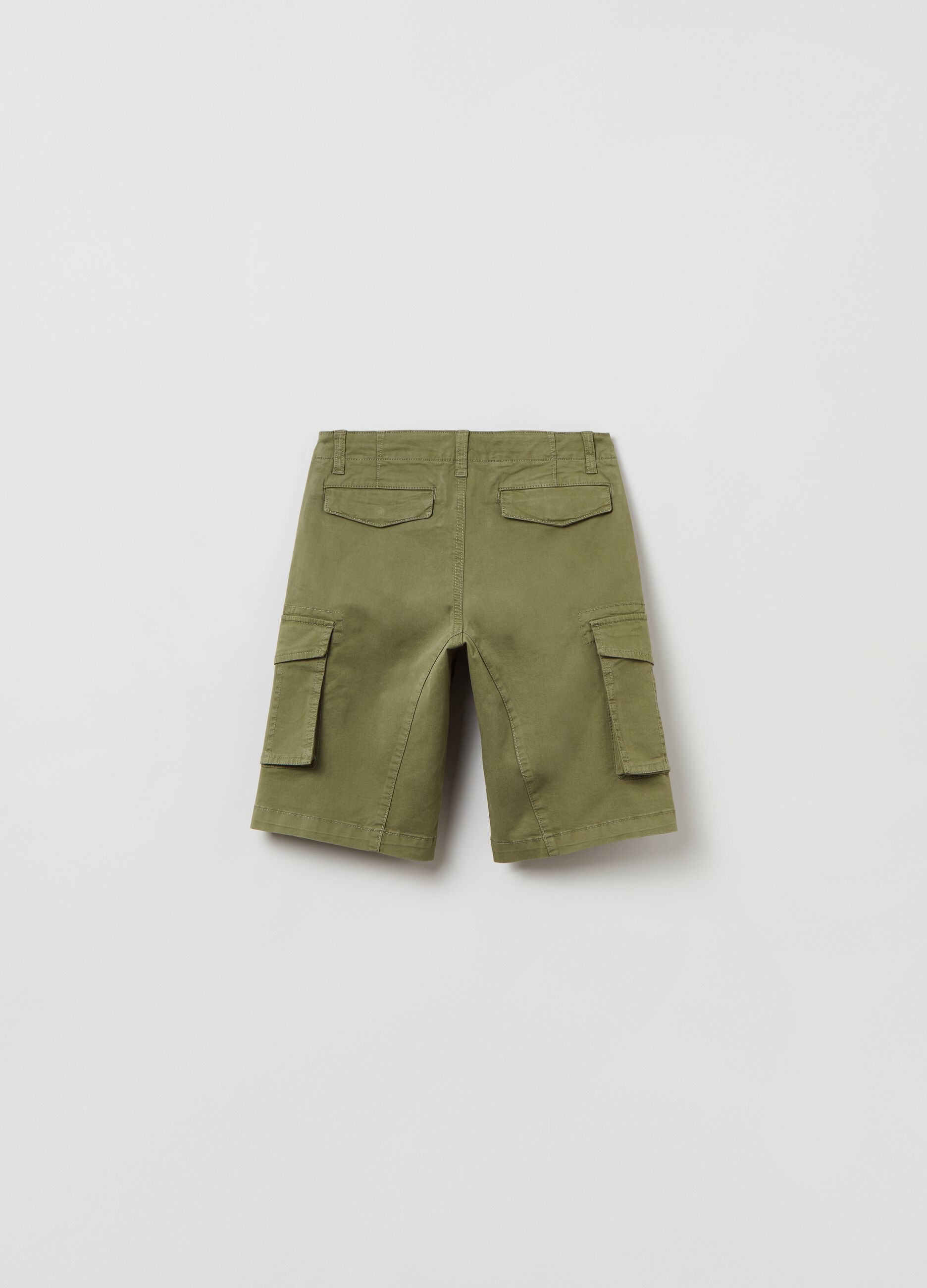 Bermuda cargo in cotone stretch _1