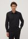 Black slim-fit shirt with classic collar, easy iron_0