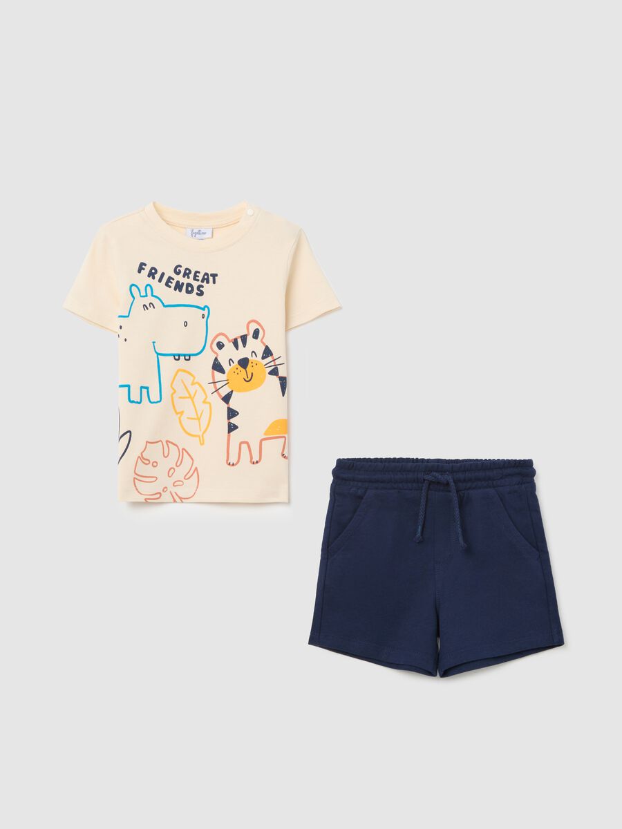 Jogging set with animals print in cotton_0