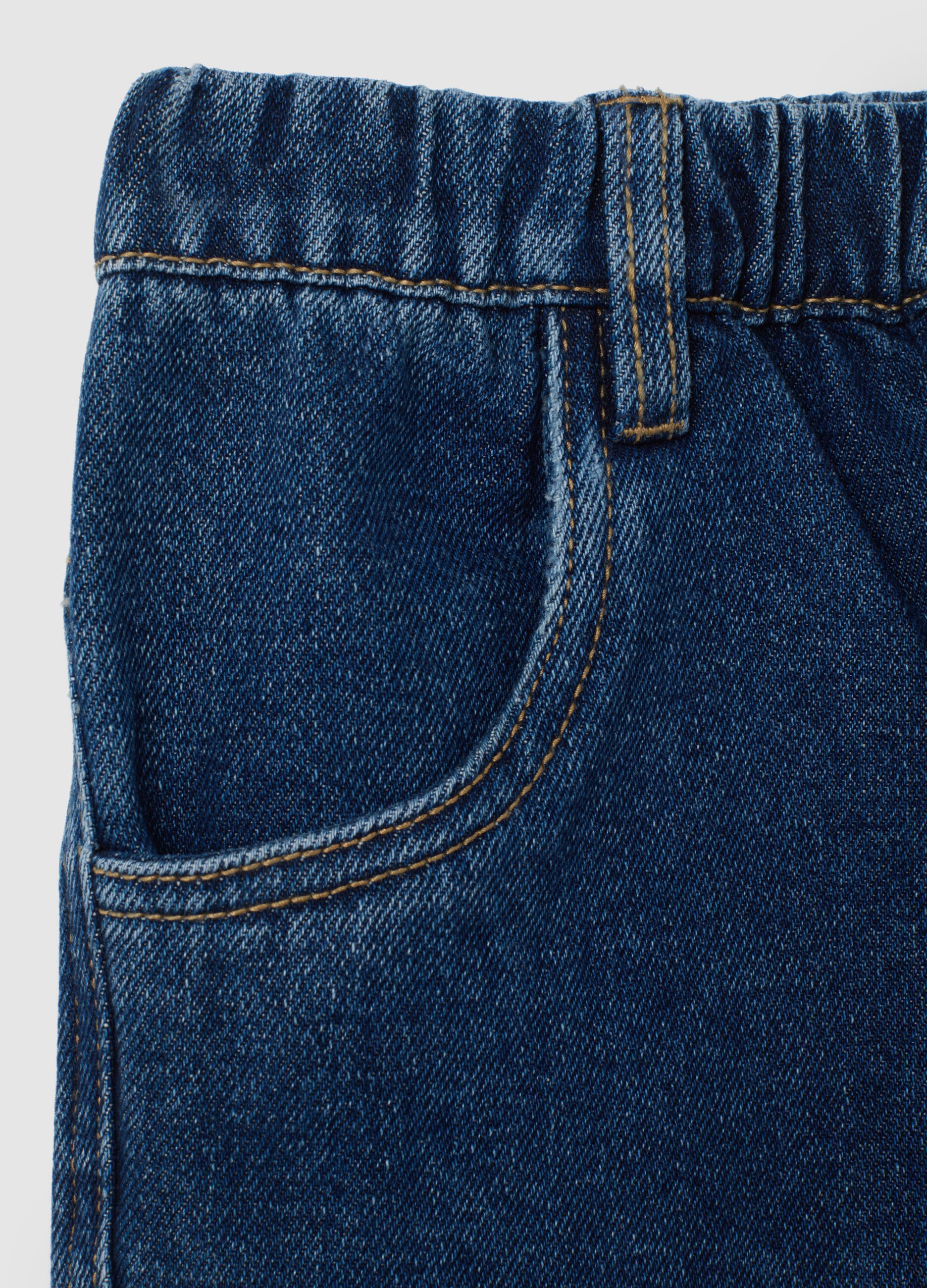 Jeans da bambino in denim blu relaxed fit