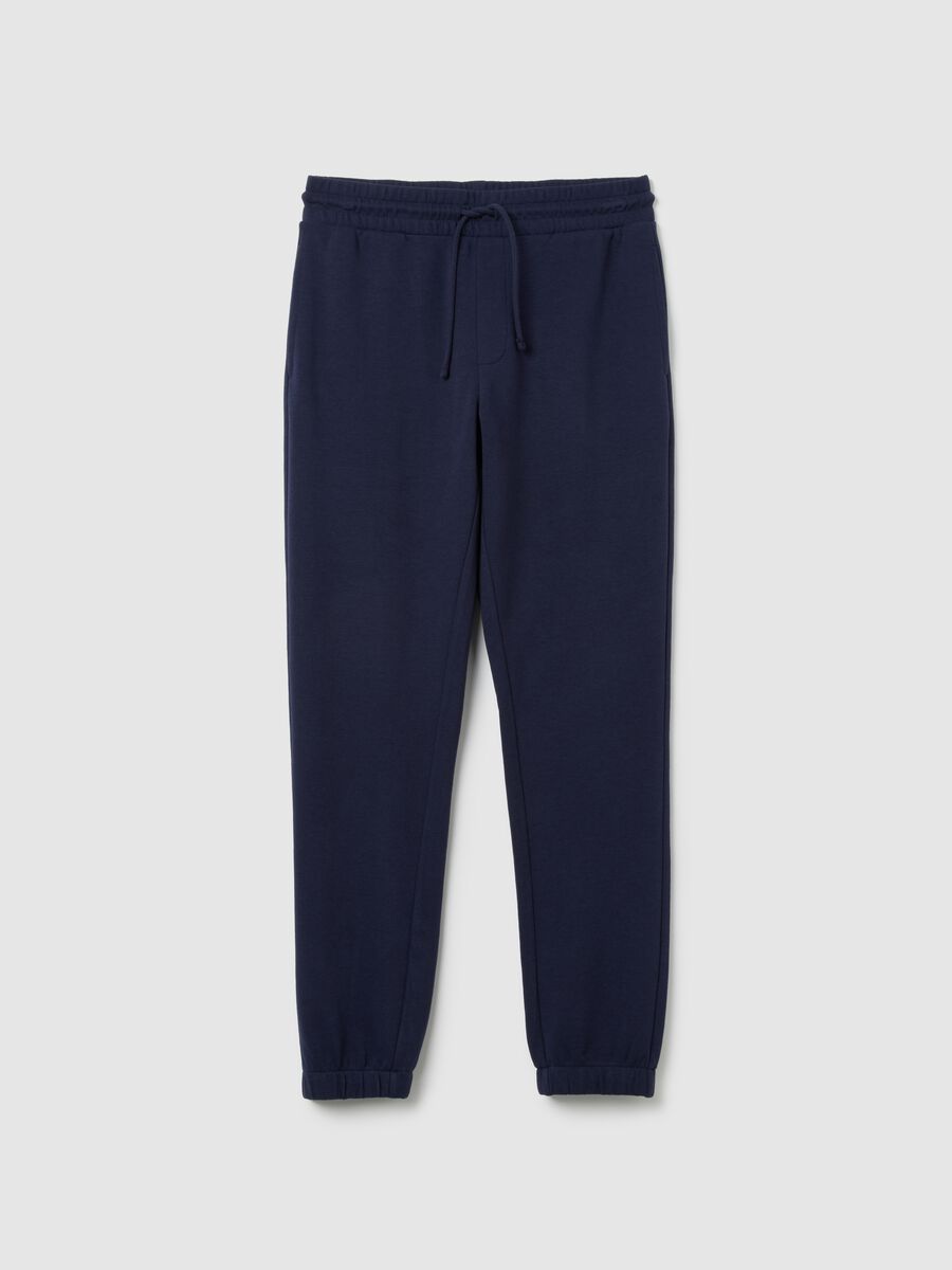 Men's blue cotton blend joggers regular fit_4