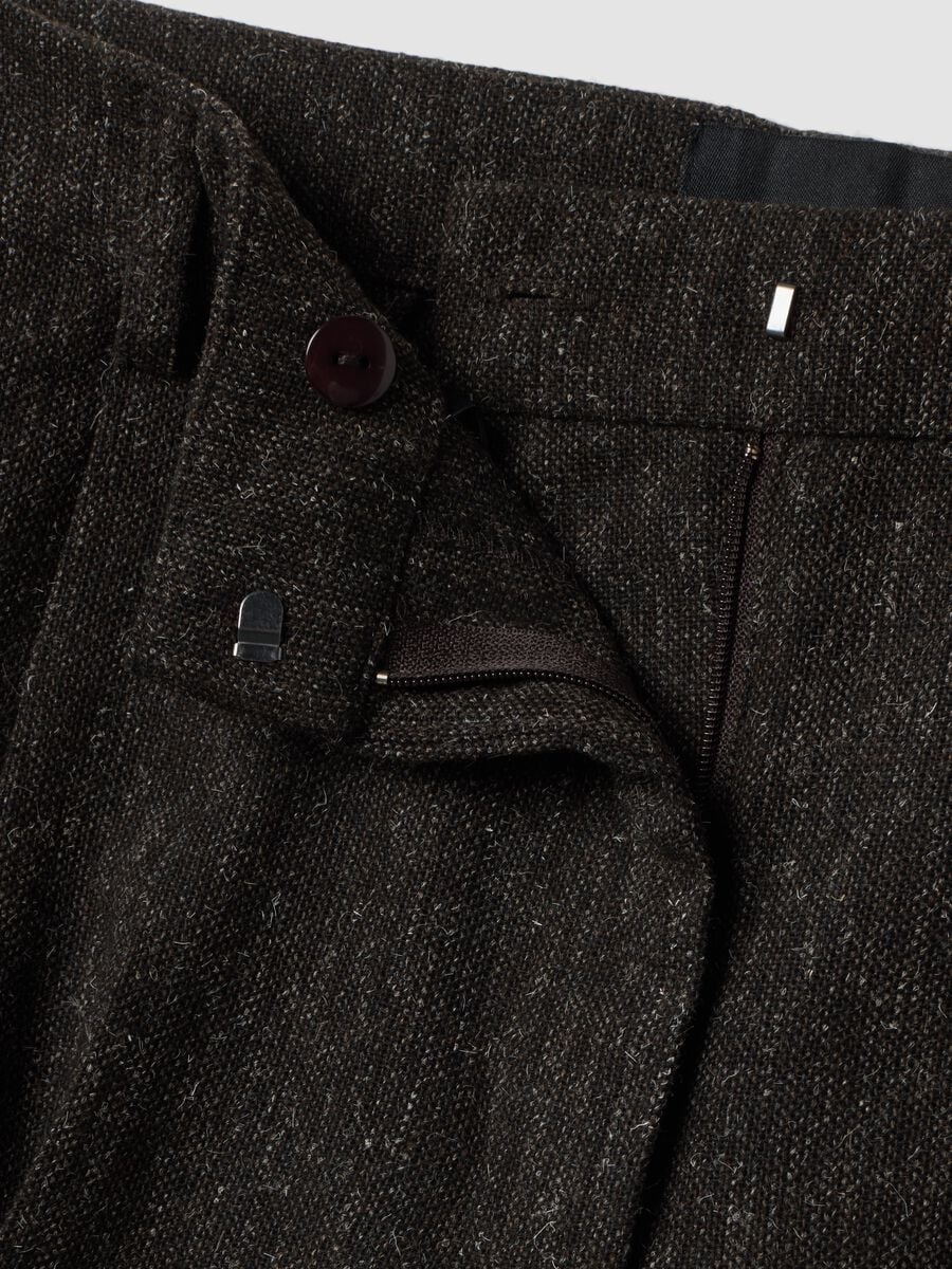 Brown wool and viscose-blend straight-leg trousers_1
