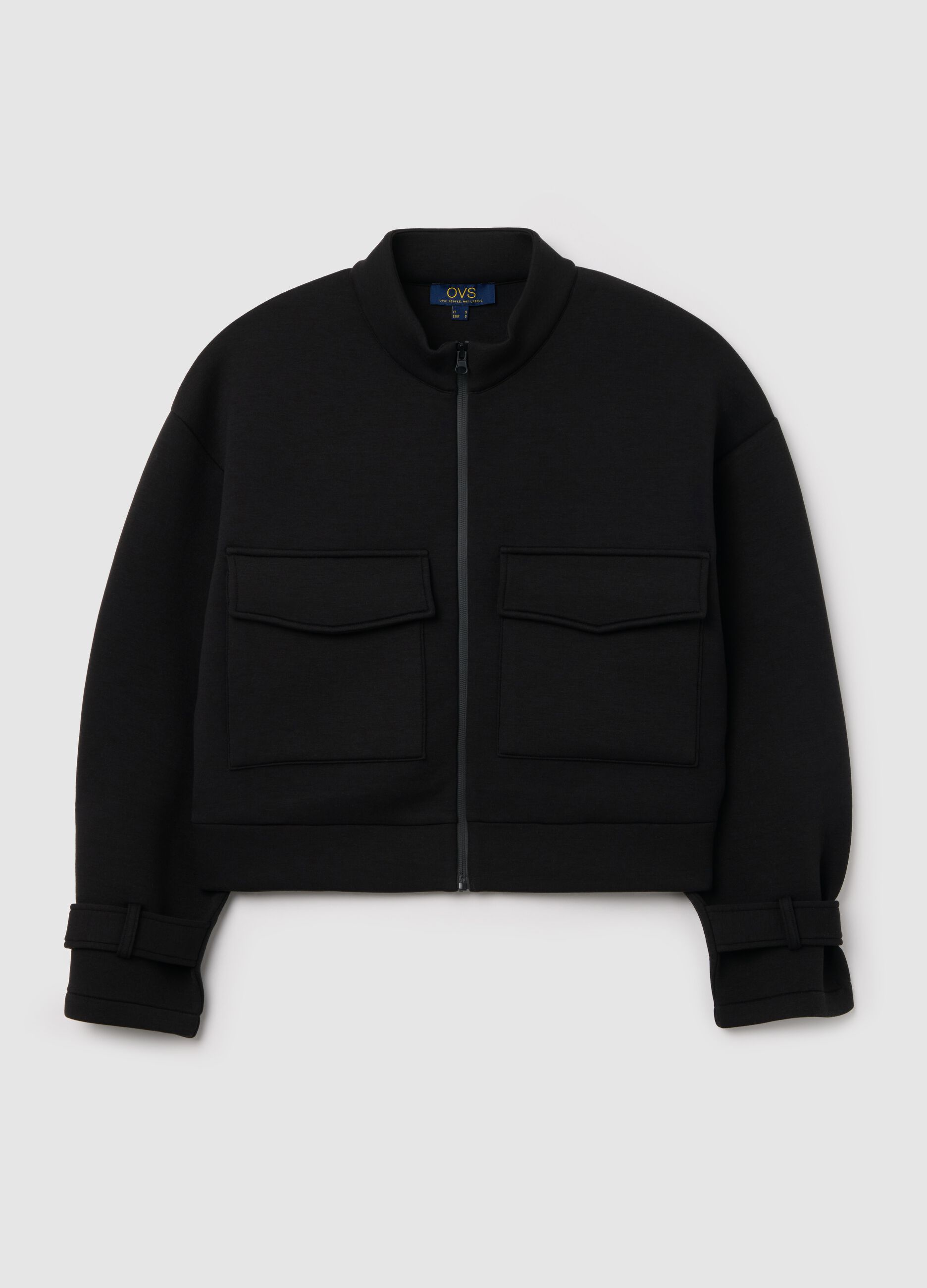 Giacca bomber mock neck