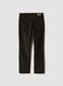 Pantaloni verdi in cotone elasticizzato a coste regular fit_2