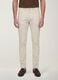 Beige slim-fit stretch cotton twill trousers_2