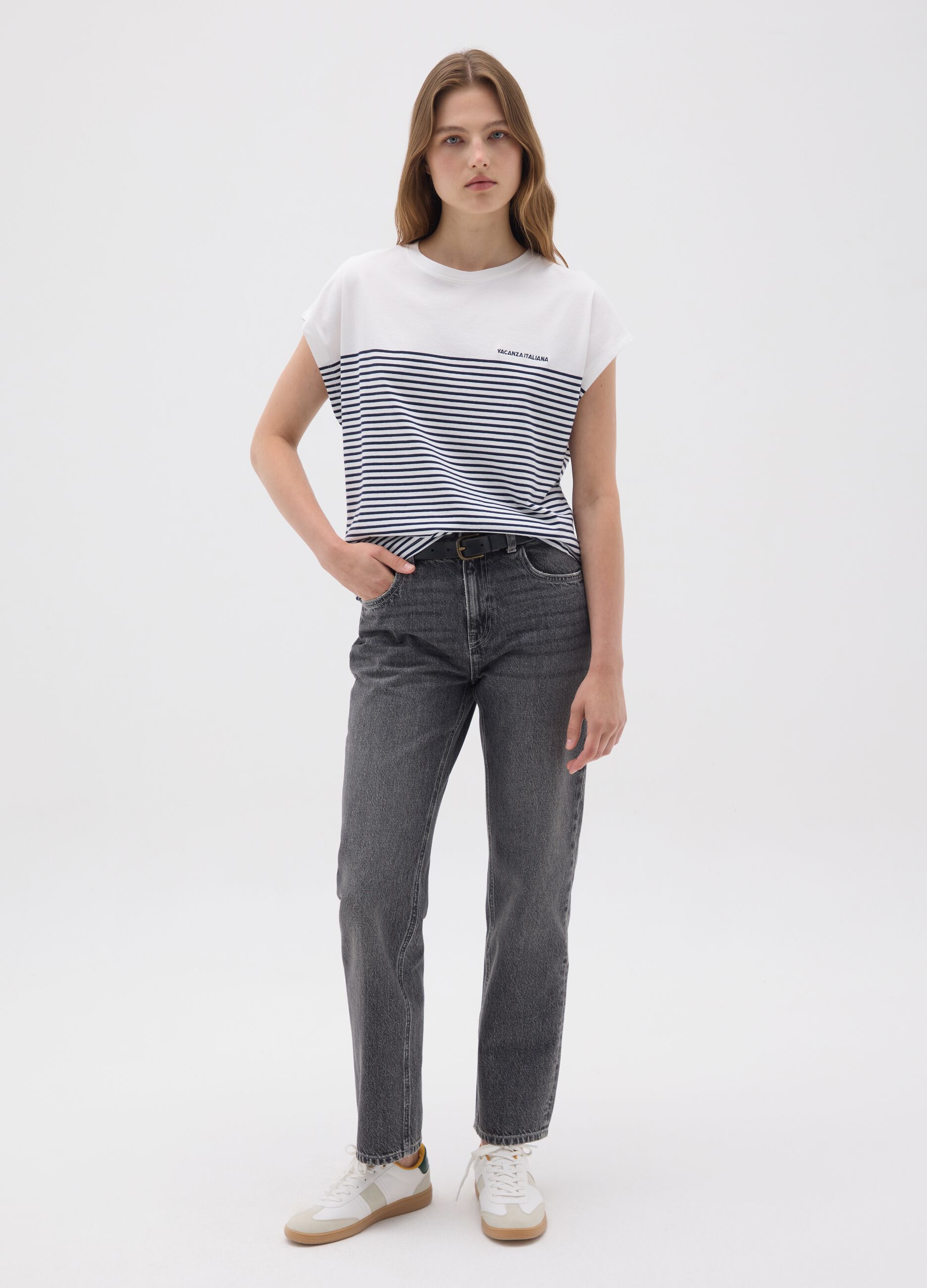 Multicolour Pure Cotton Women's T-shirt