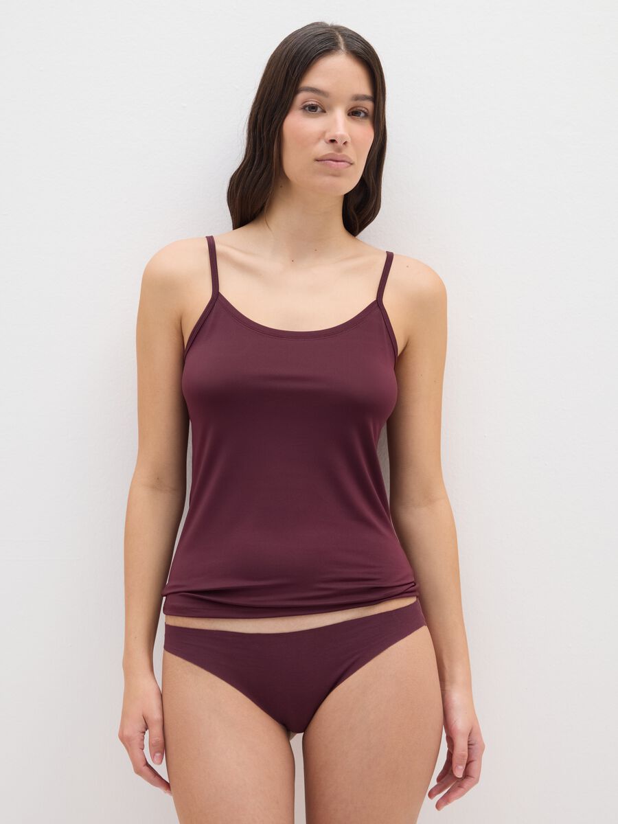 Brasiliana viola scura in cotone elasticizzato_0