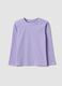 Purple organic cotton crew-neck T-shirt for girls_0