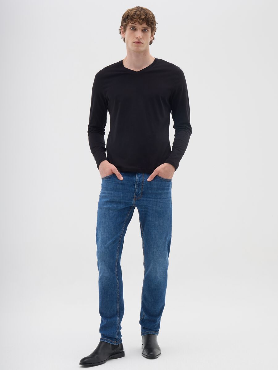 Black pure cotton regular fit T-shirt_1