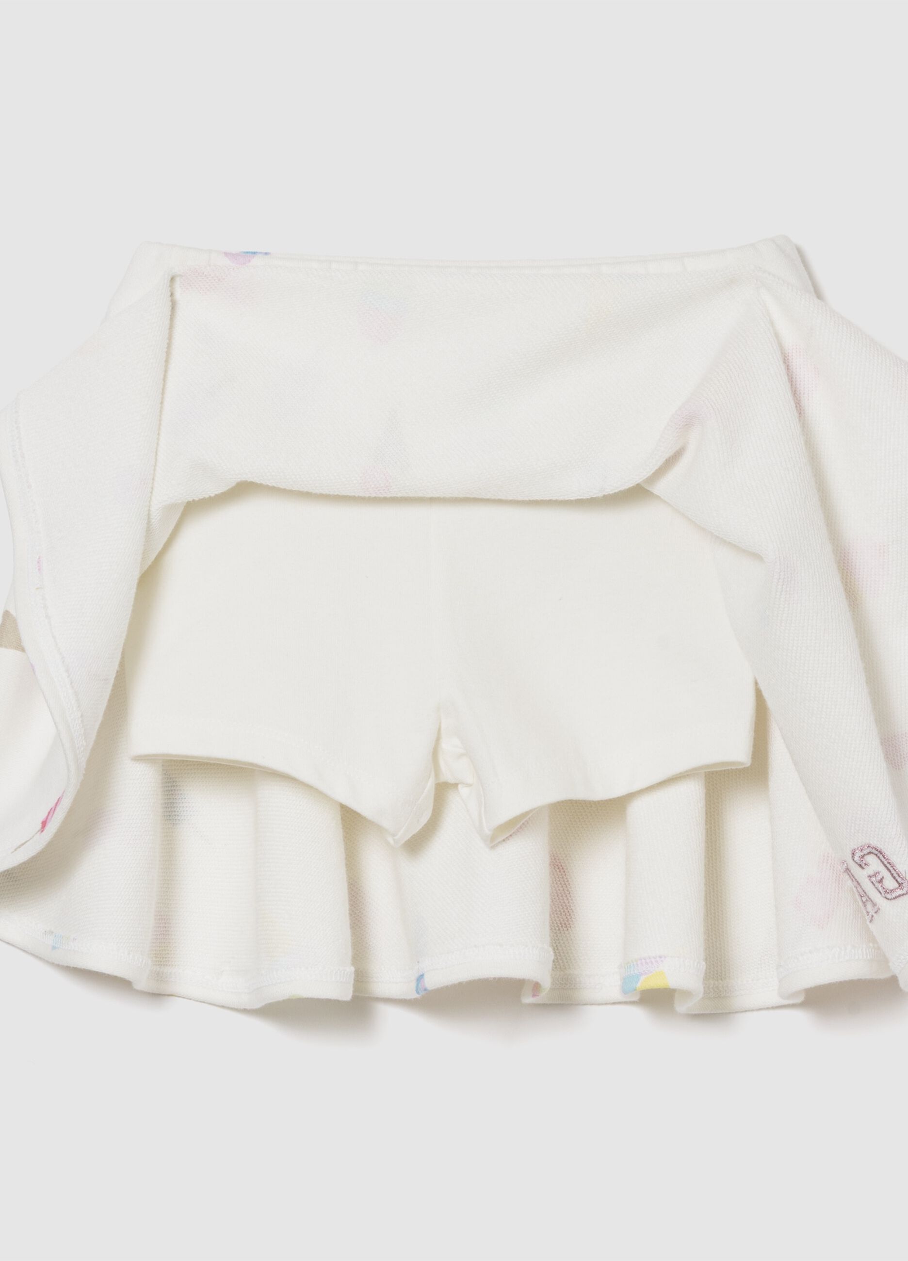 Cotton-blend sweatshirt and skirt set