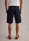 Blue stretch cotton cargo shorts, regular fit_2