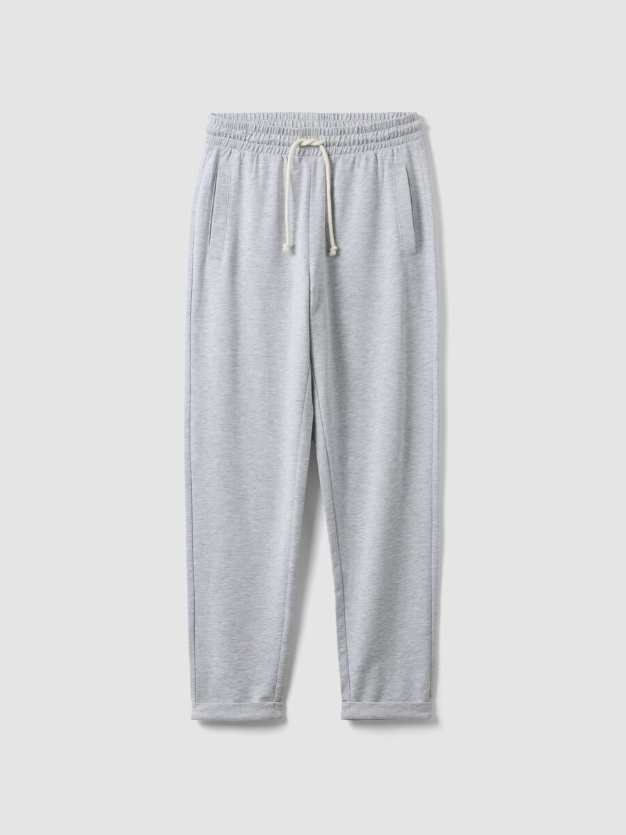 Pantaloni jogger in puro cotone grigi regular fit_4