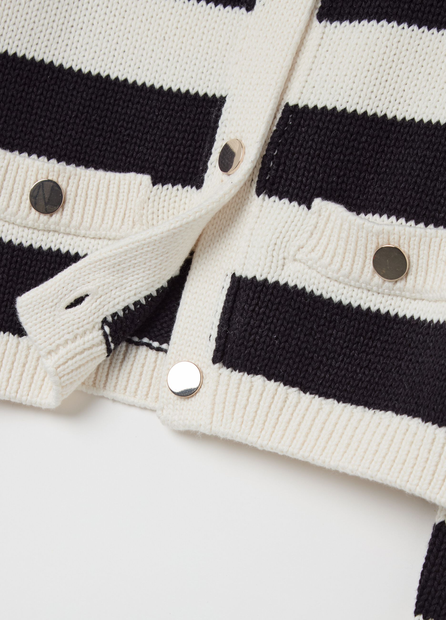 Striped cardigan with gold buttons