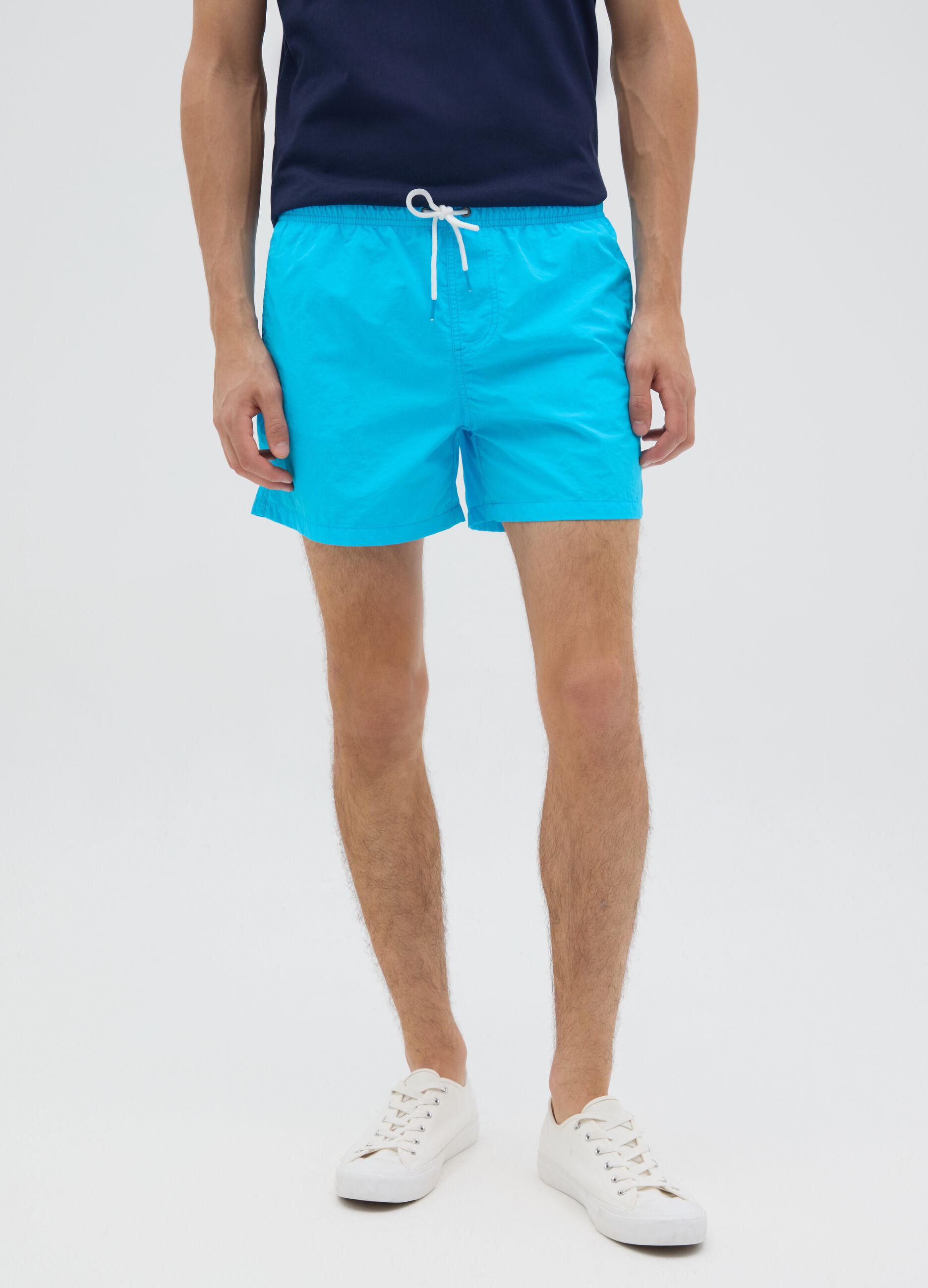 Boxer mare da uomo in misto azzurro regular fit