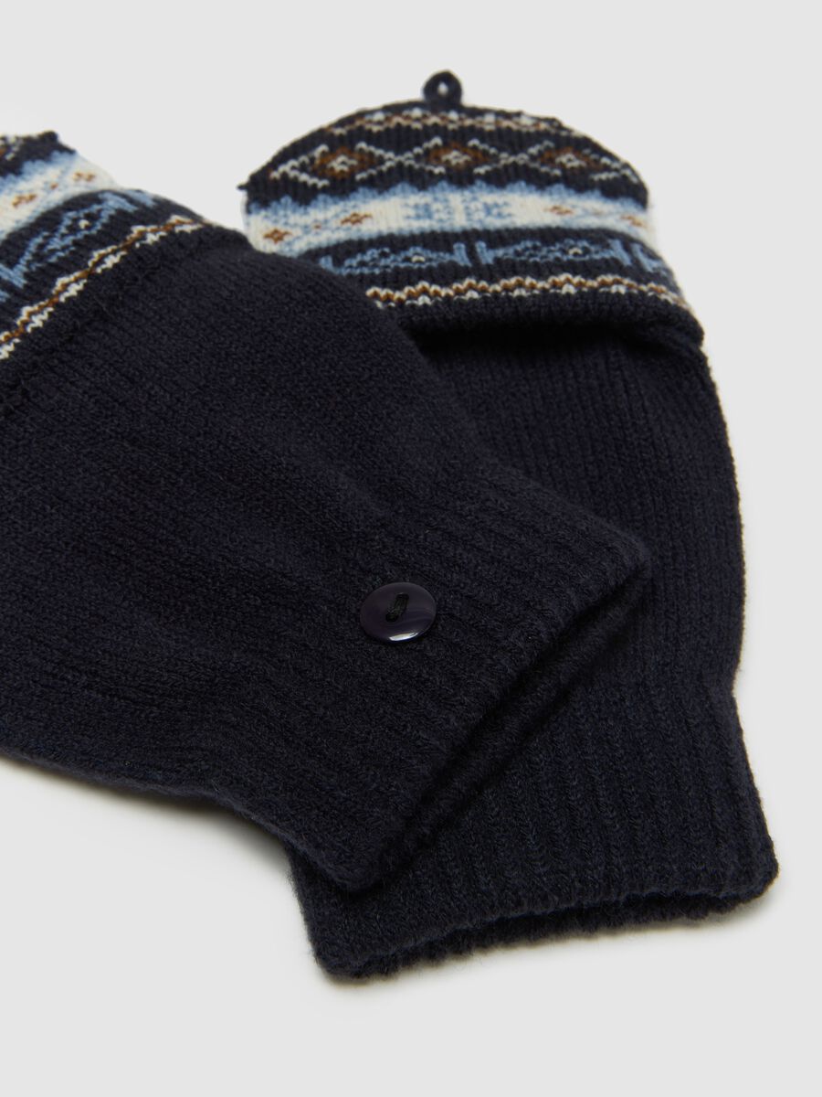 Children’s Multicolour Fingerless Gloves with Geometric Pattern_2