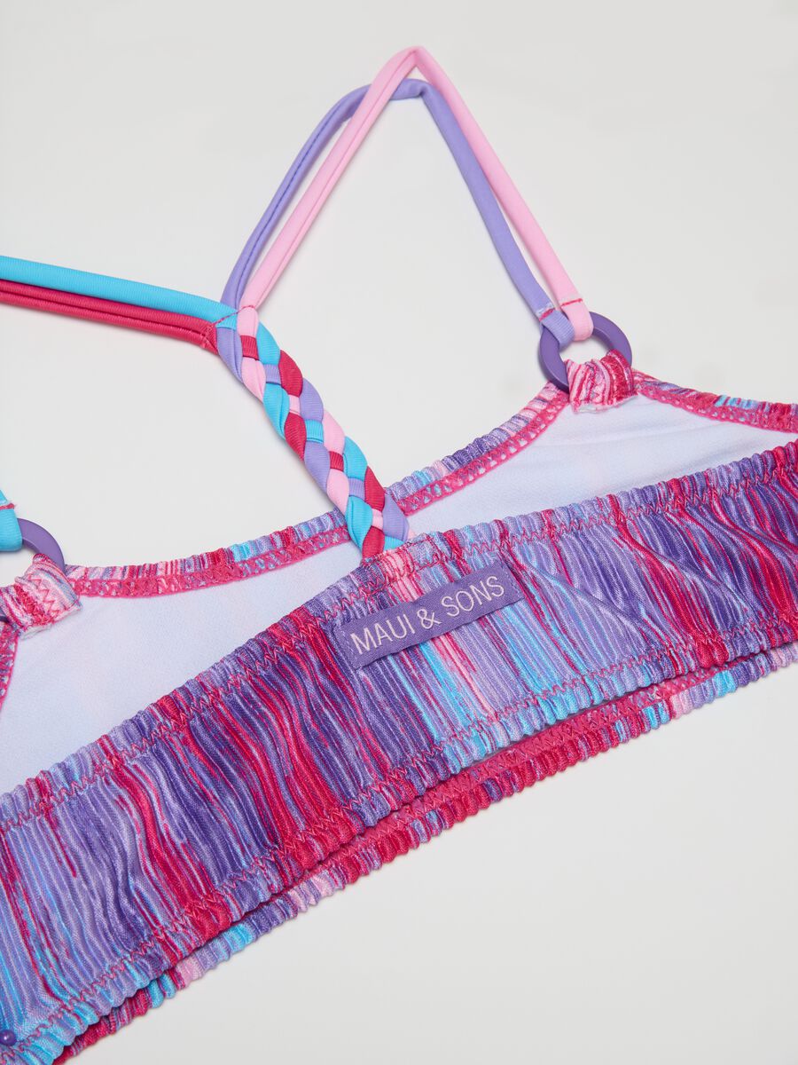 Girl's bikini set with multicolour elasticated briefs_3