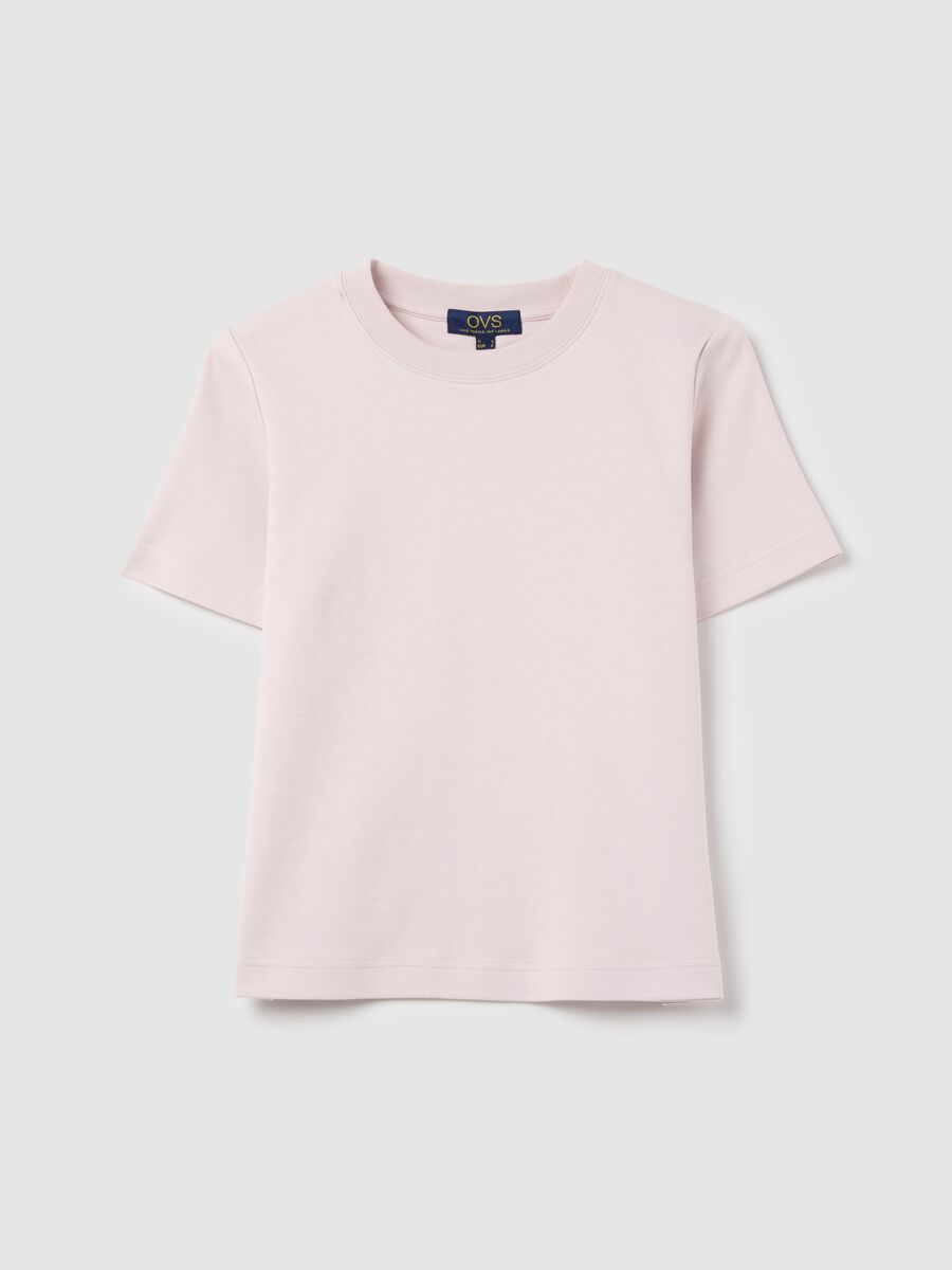 Solid colour T-shirt with round neck_4