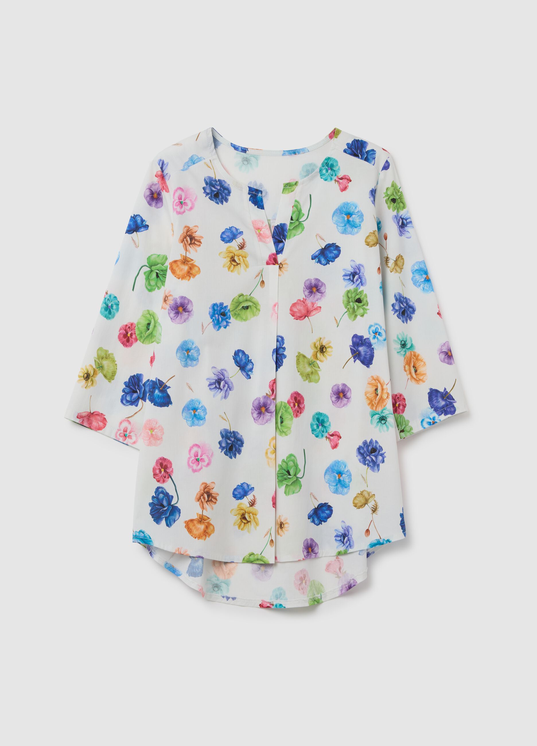 Women's Multicolour Stretch Cotton Blouse Regular Fit