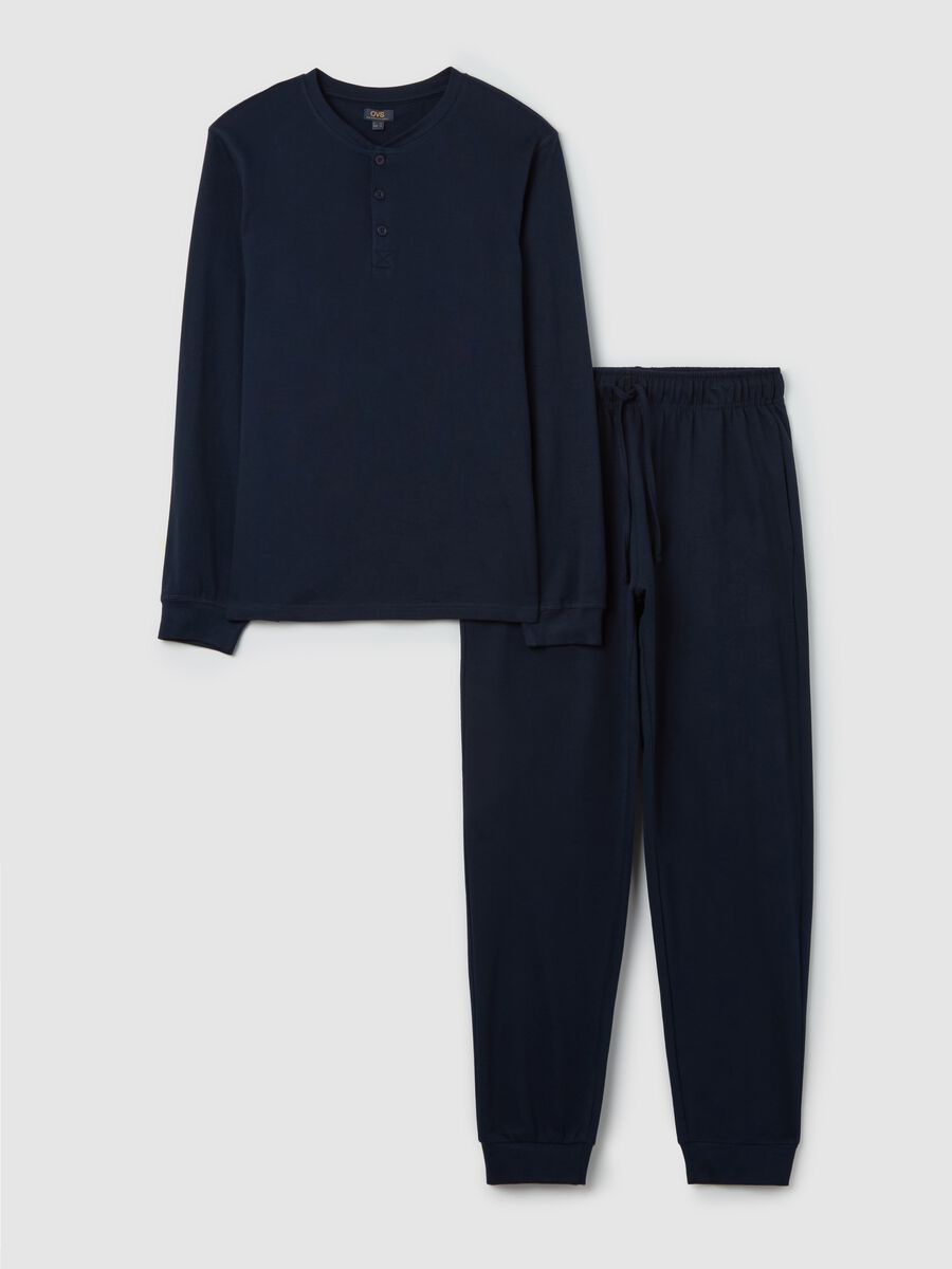 Supima cotton pyjamas with granddad neckline_4