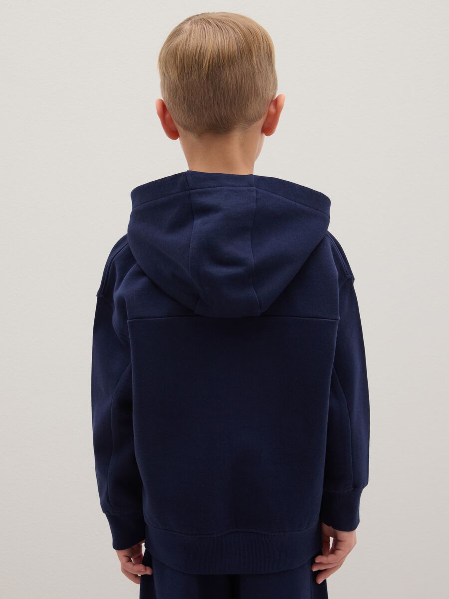 Felpa da bambino in puro cotone blu regular fit_2
