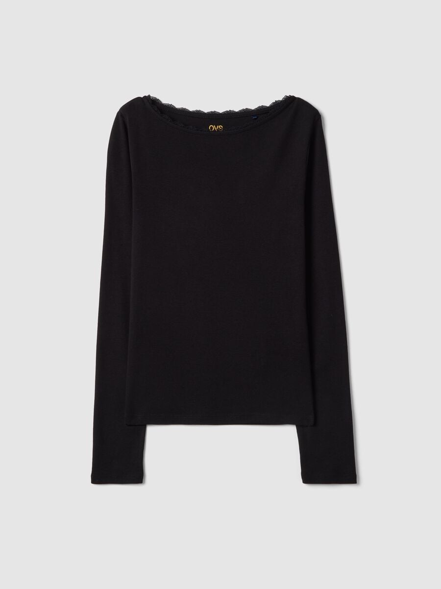 T-shirt in puro cotone nero regular fit_4