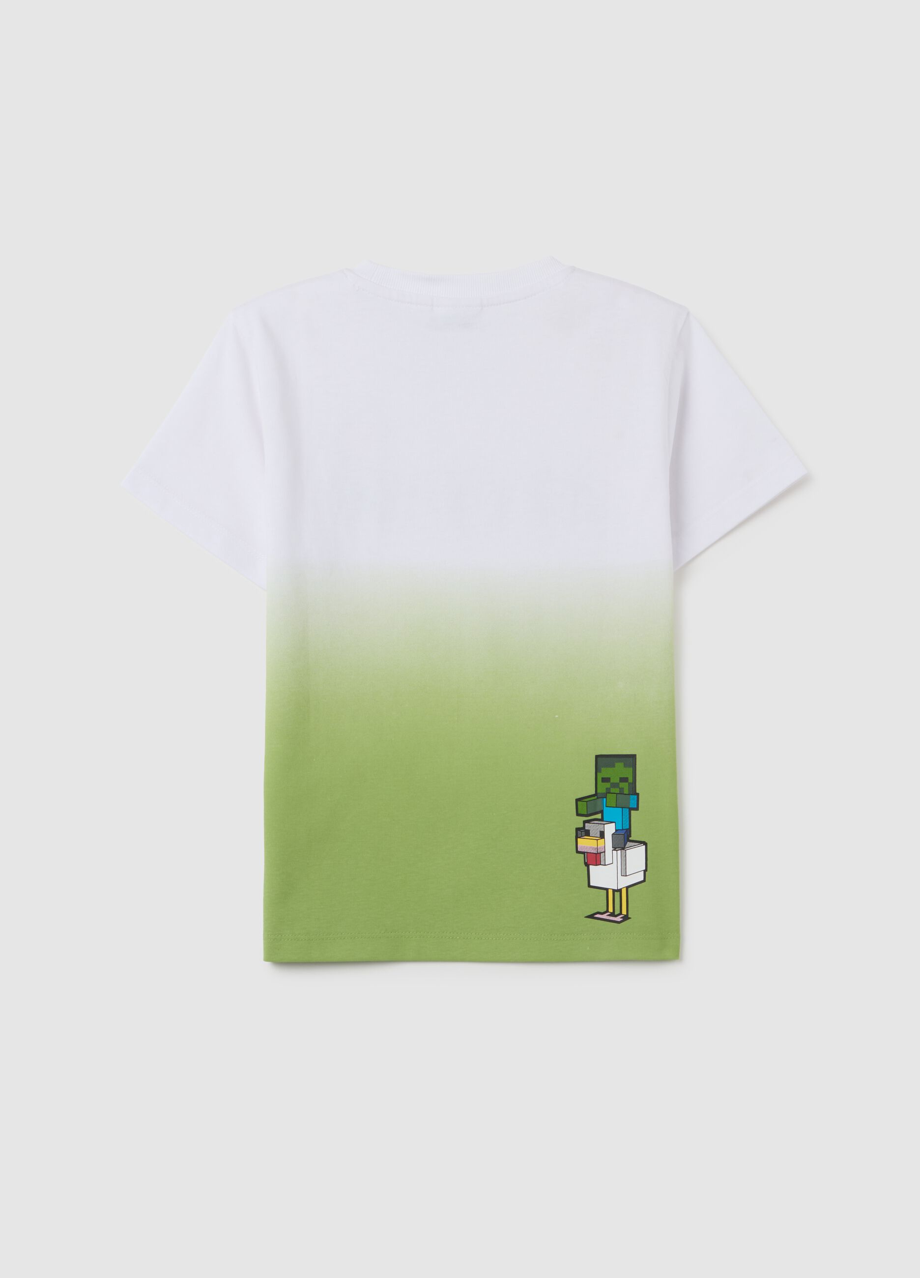 T-shirt da bambino in puro cotone multicolor regular fit con stampa Minecraft
