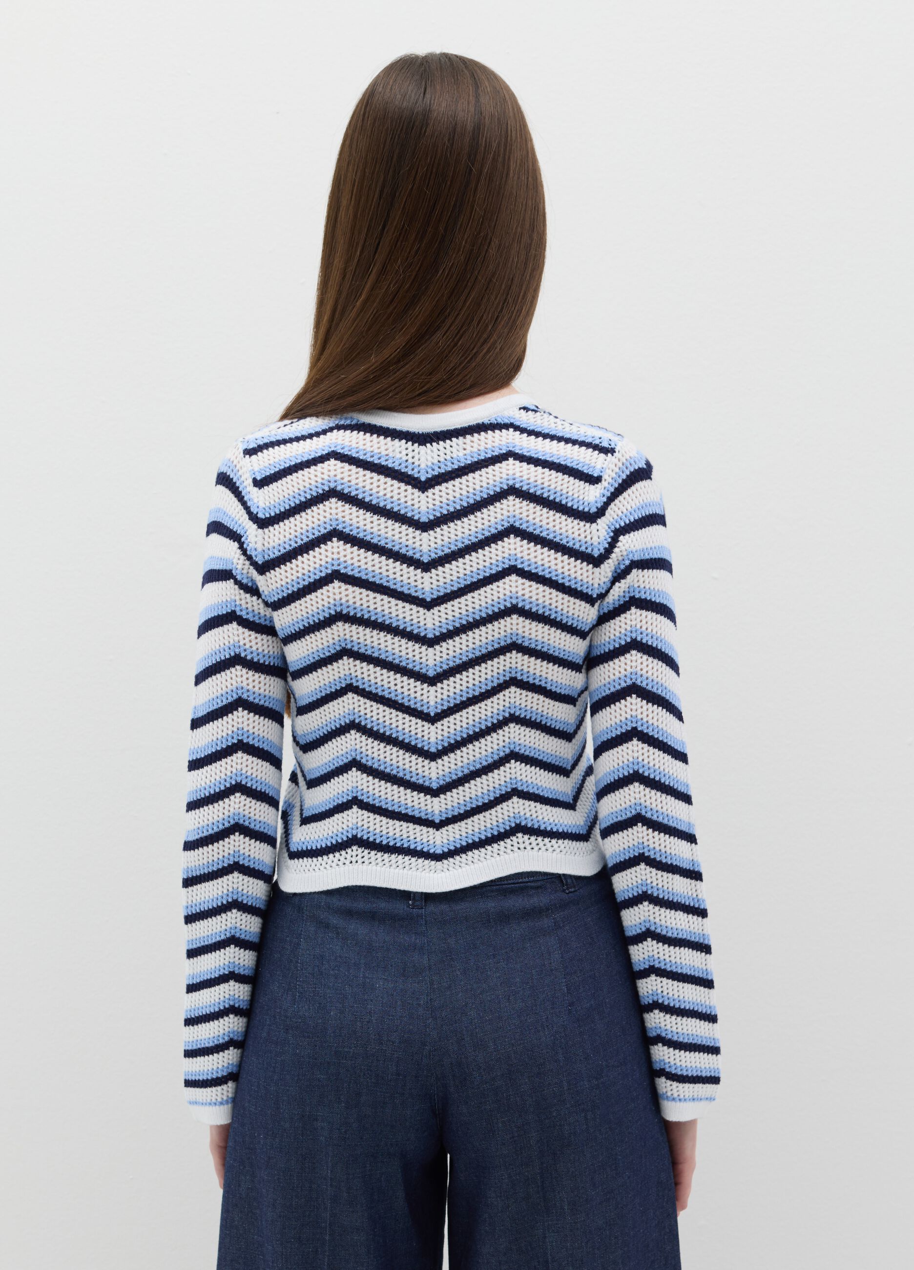 Crochet top with striped design