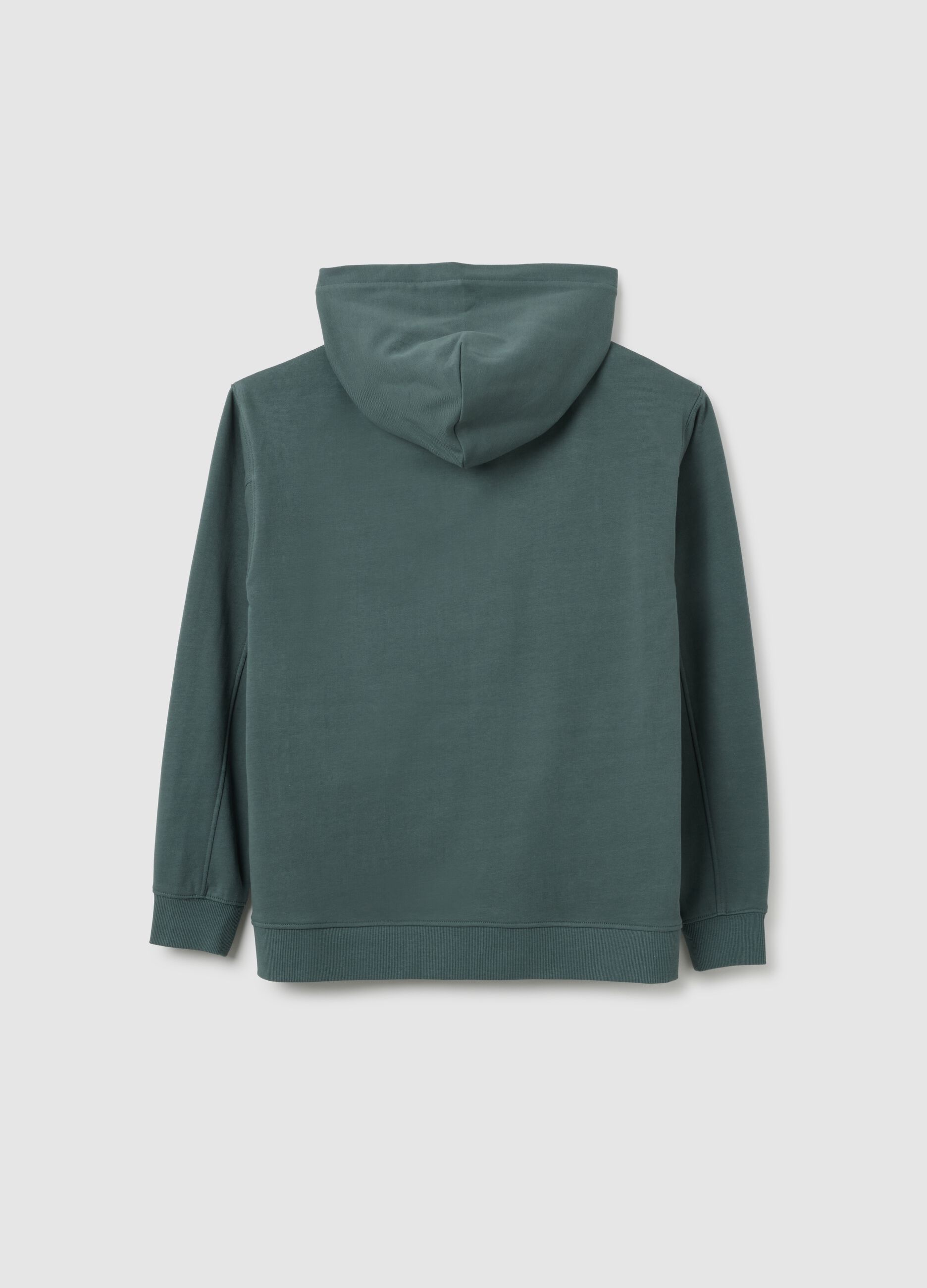 Boy's green pure cotton sweatshirt regular fit