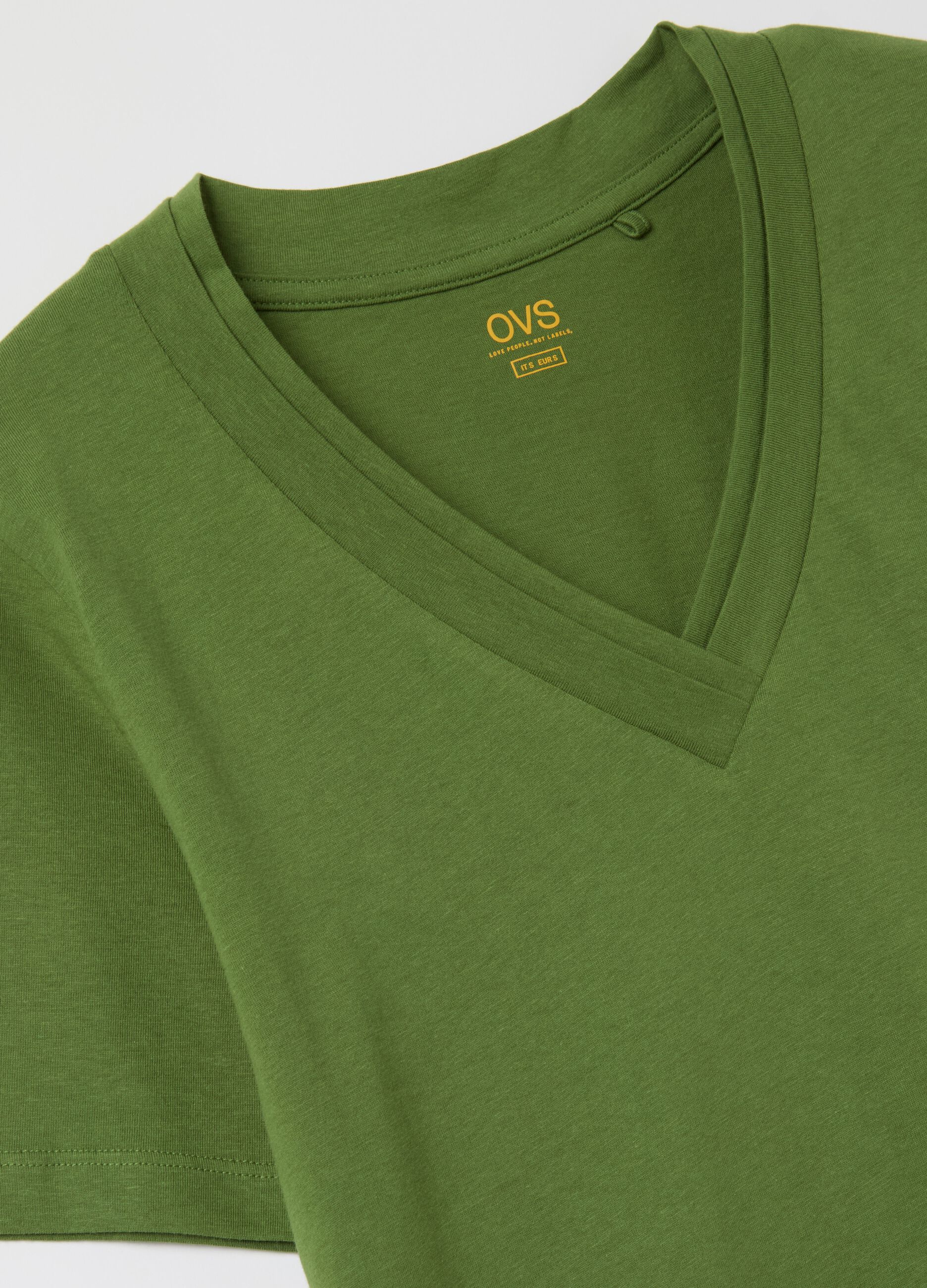 Green T-shirt with V neck
