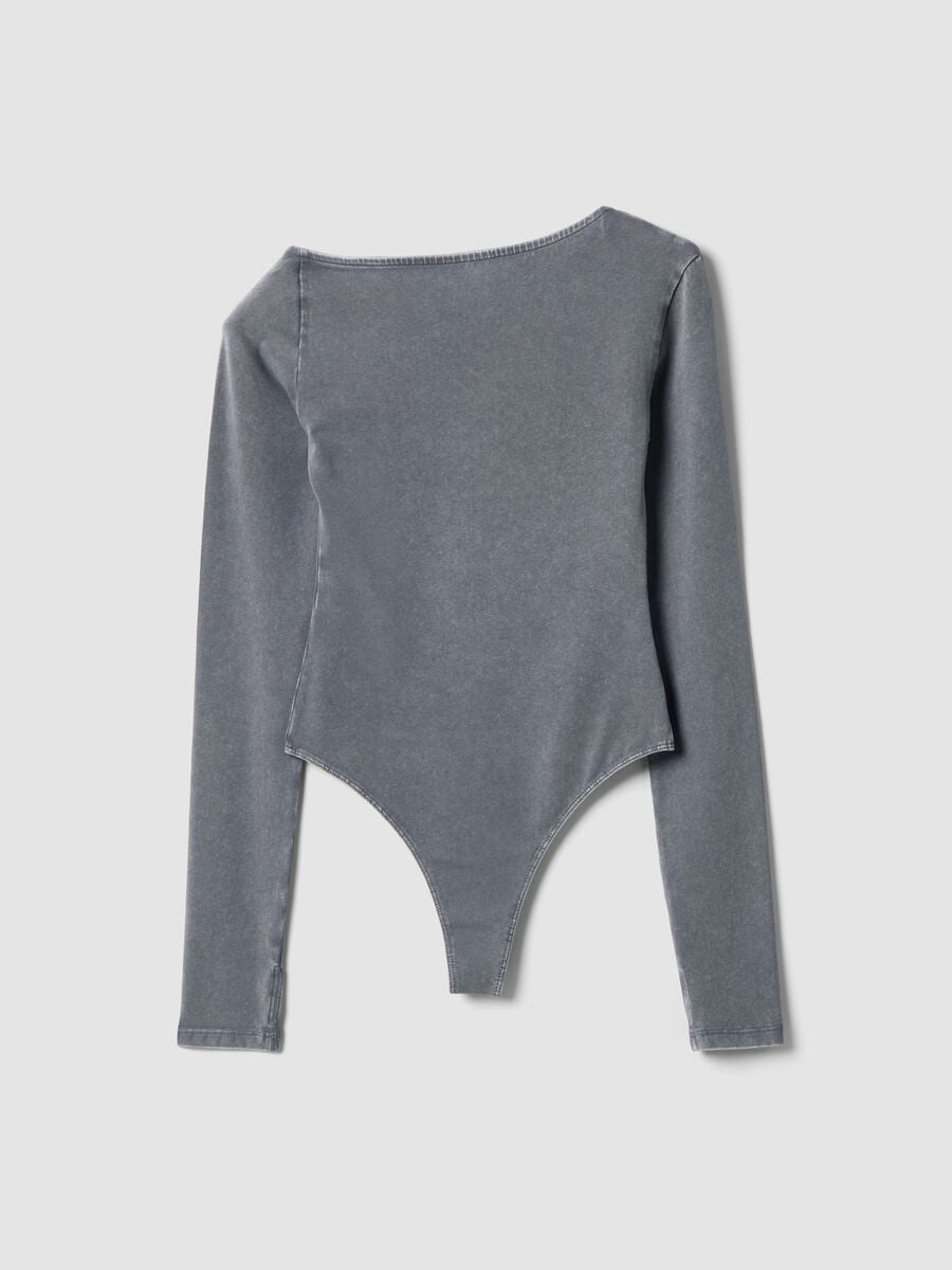 Asymmetrical Bodysuit Washed Grey_5