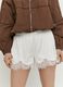 White Stretch Shorts with Lace Trim_2