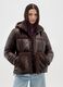 Brown The Iconic Puffer with Hood and Sherpa Details_1