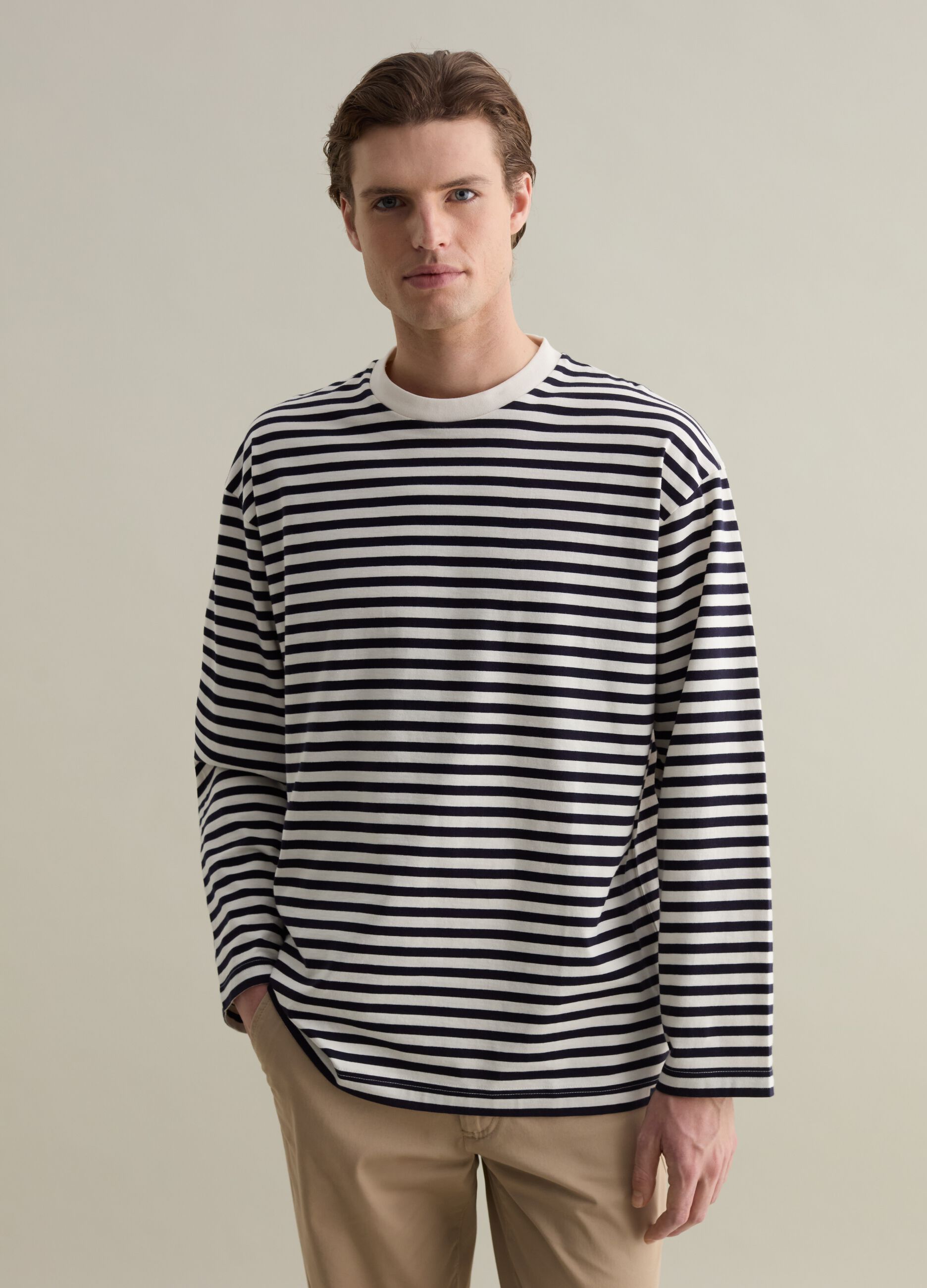 T-shirt boxy fit a righe