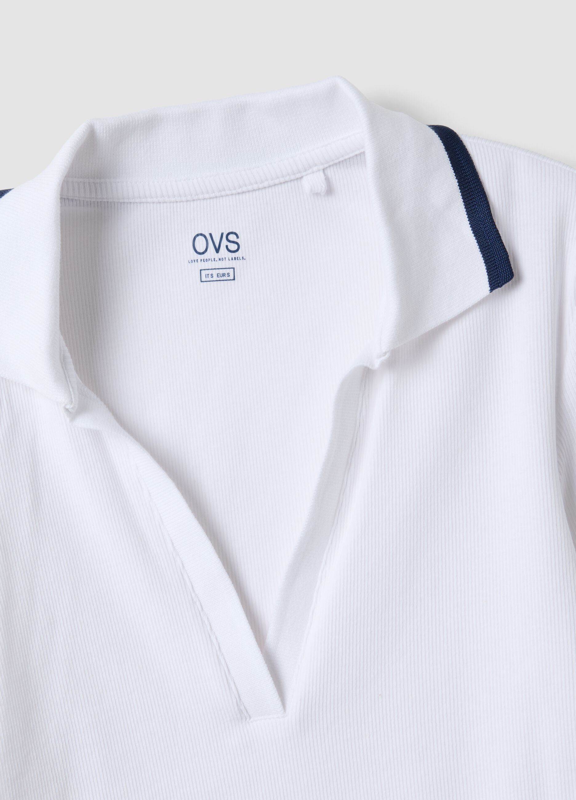 White regular-fit stretch cotton short-sleeve polo shirt