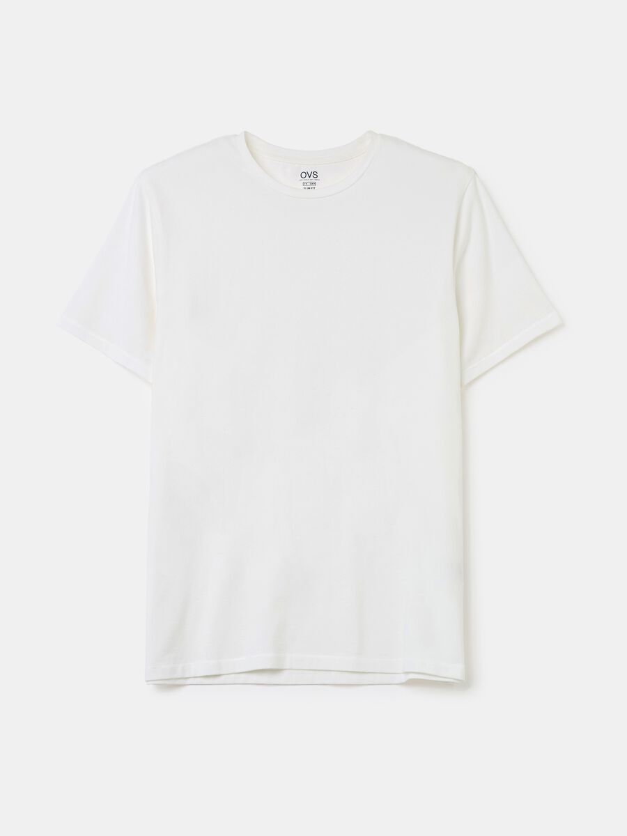 Stretch cotton T-shirt with crew-neck_4