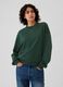 Oversized sweatshirt with round neck and crossover detail_0
