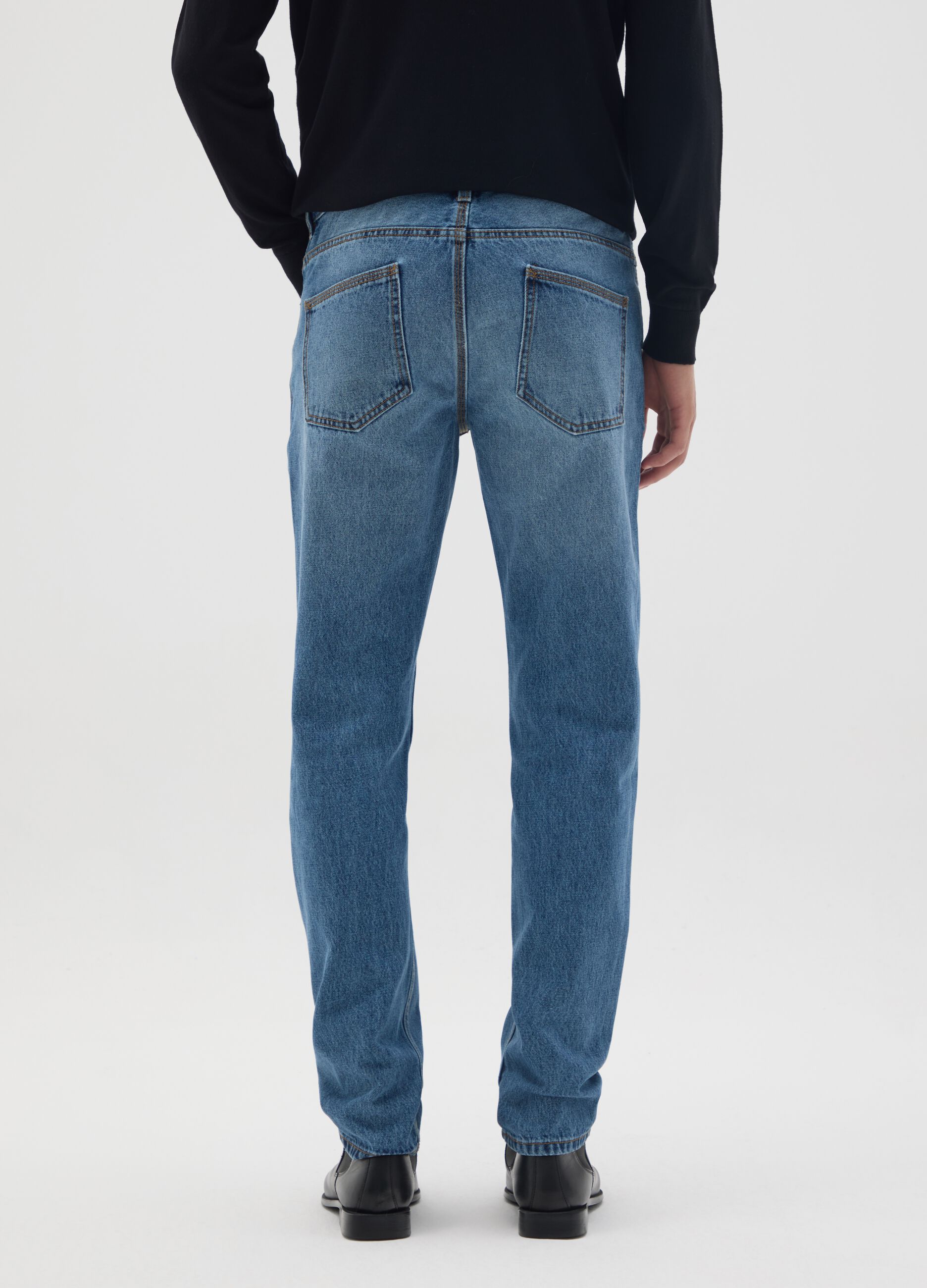 Jeans in puro cotone blu slim fit
