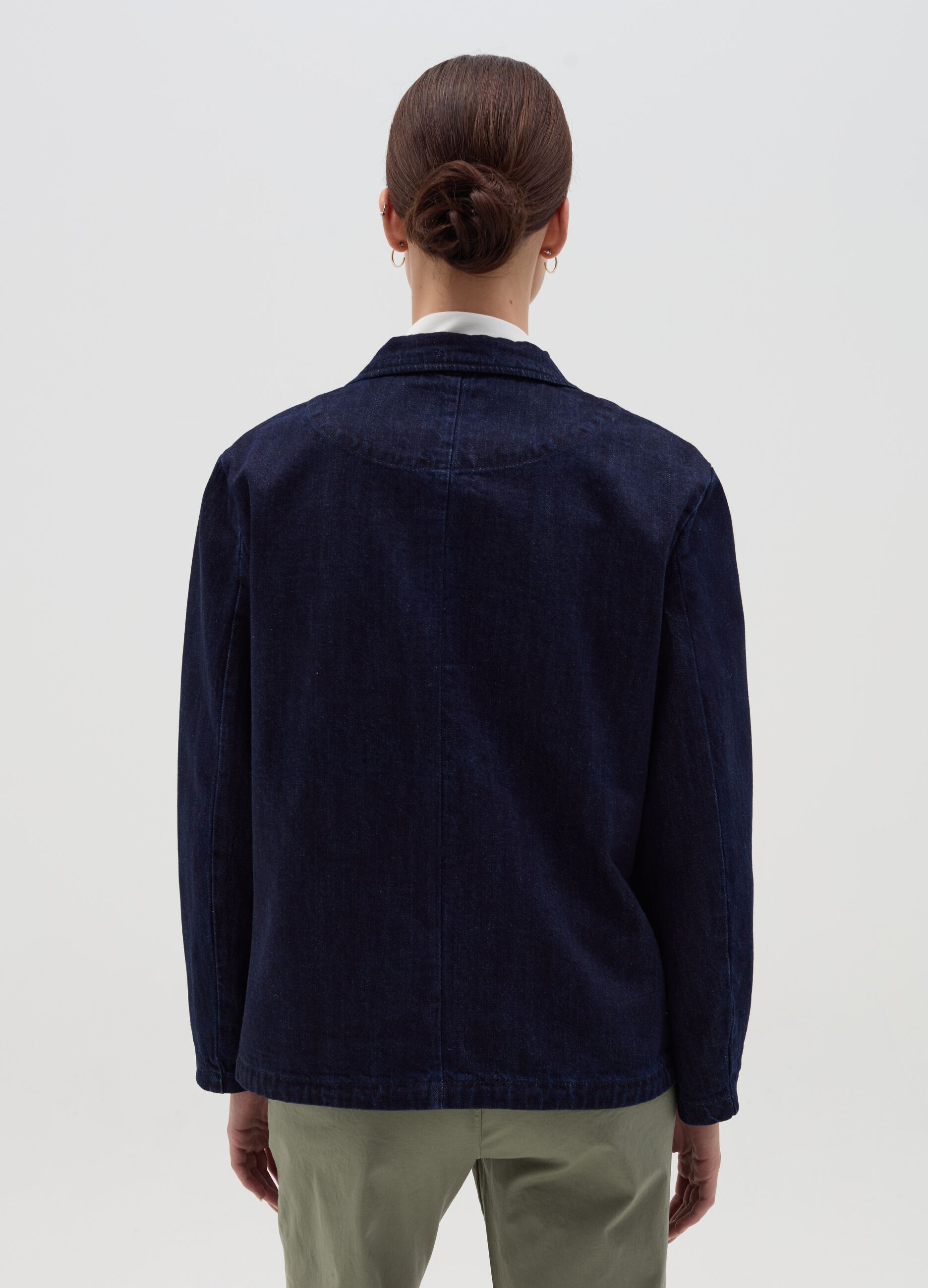 Single-breasted blazer in denim
