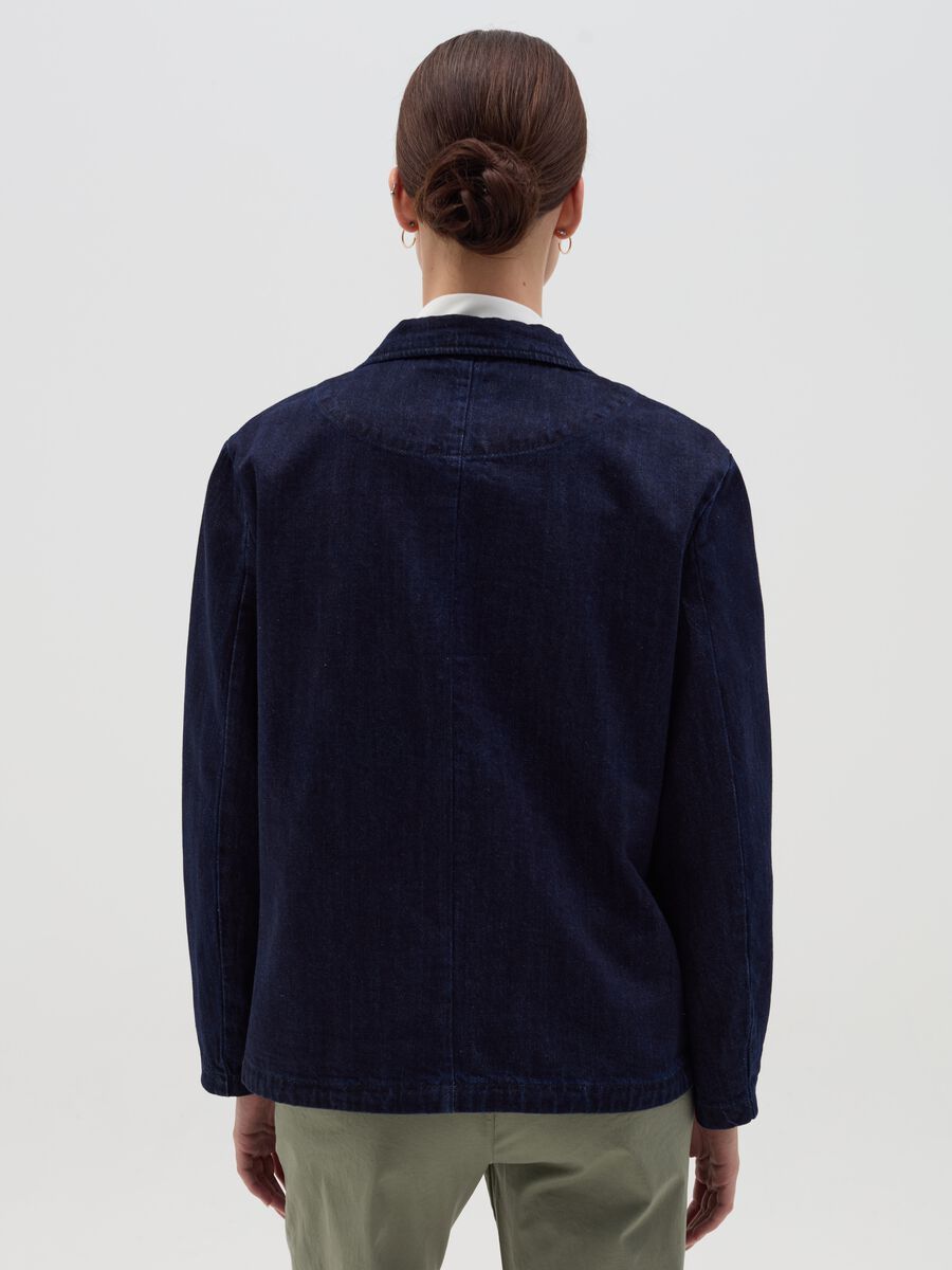 Single-breasted blazer in denim_3