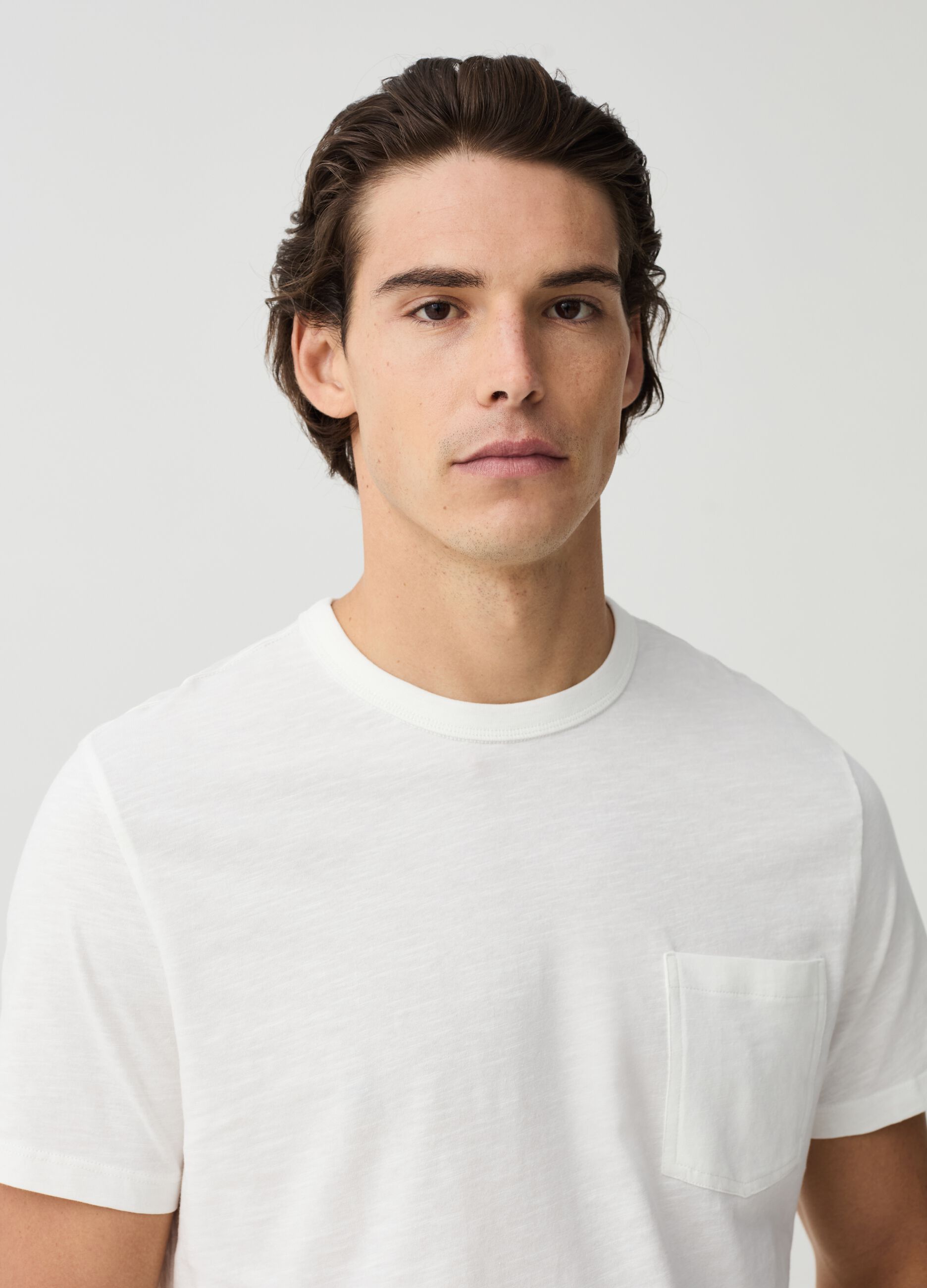 Jersey slub T-shirt with pocket