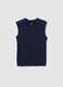 Regular Fit Blue Children's Vest with Knitted Design_0