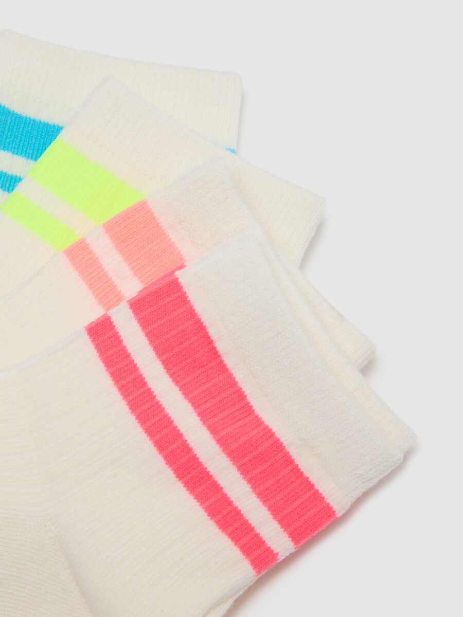 Multipack of short multicolour cotton blend socks for girls_1